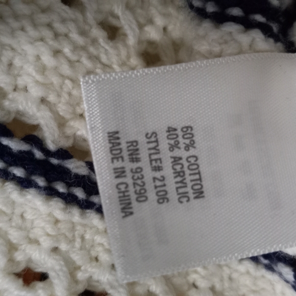 Alya Cozy Striped Crew Neck Sweater - Cream, Black, and Gold. Size L - Picture 6 of 6